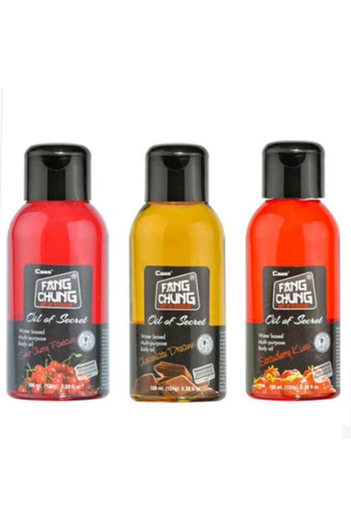 Cabs Fang Chung Kiraz + Çikolata + Çilek Aromalı Masaj Yağı - 100 ml Set