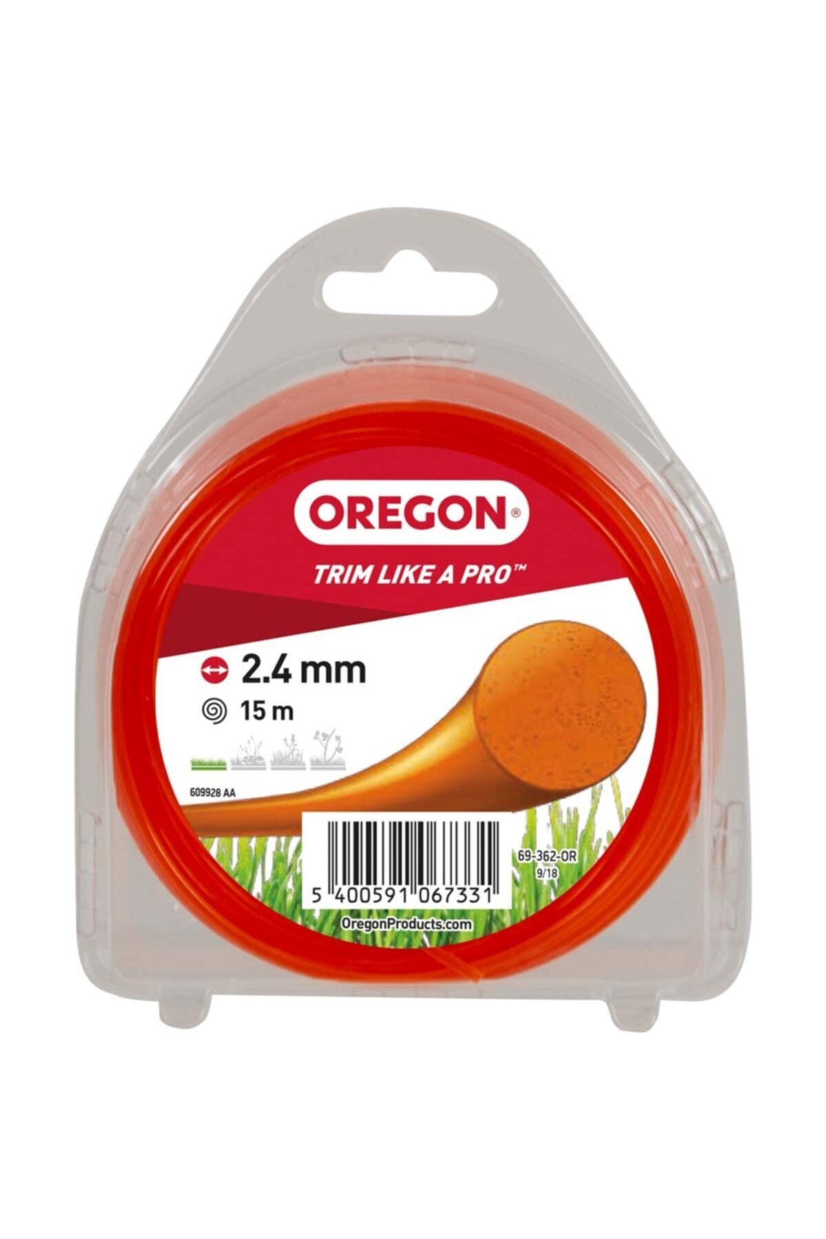 Oregon 69-362-or Misina 2.4mm 15m Turuncu Yuvarlak