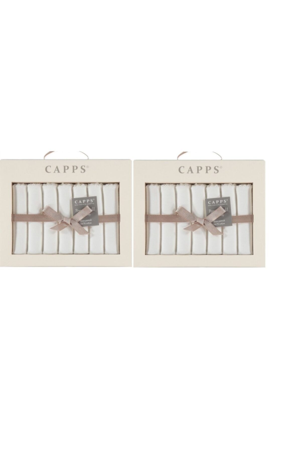 Cap & More Capps Cap&more Organik Bebek Ağız Mendili Seti 2 Kutu (14 adet )yumuşak Ve Ekstra Emici Pamuklu