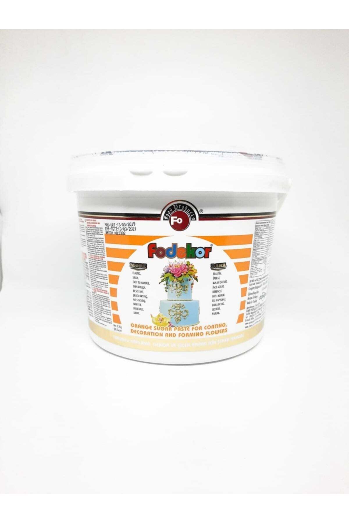 Fo Food Sansoy Fo Şeker Hamuru Turuncu 2,5 Kg Kova