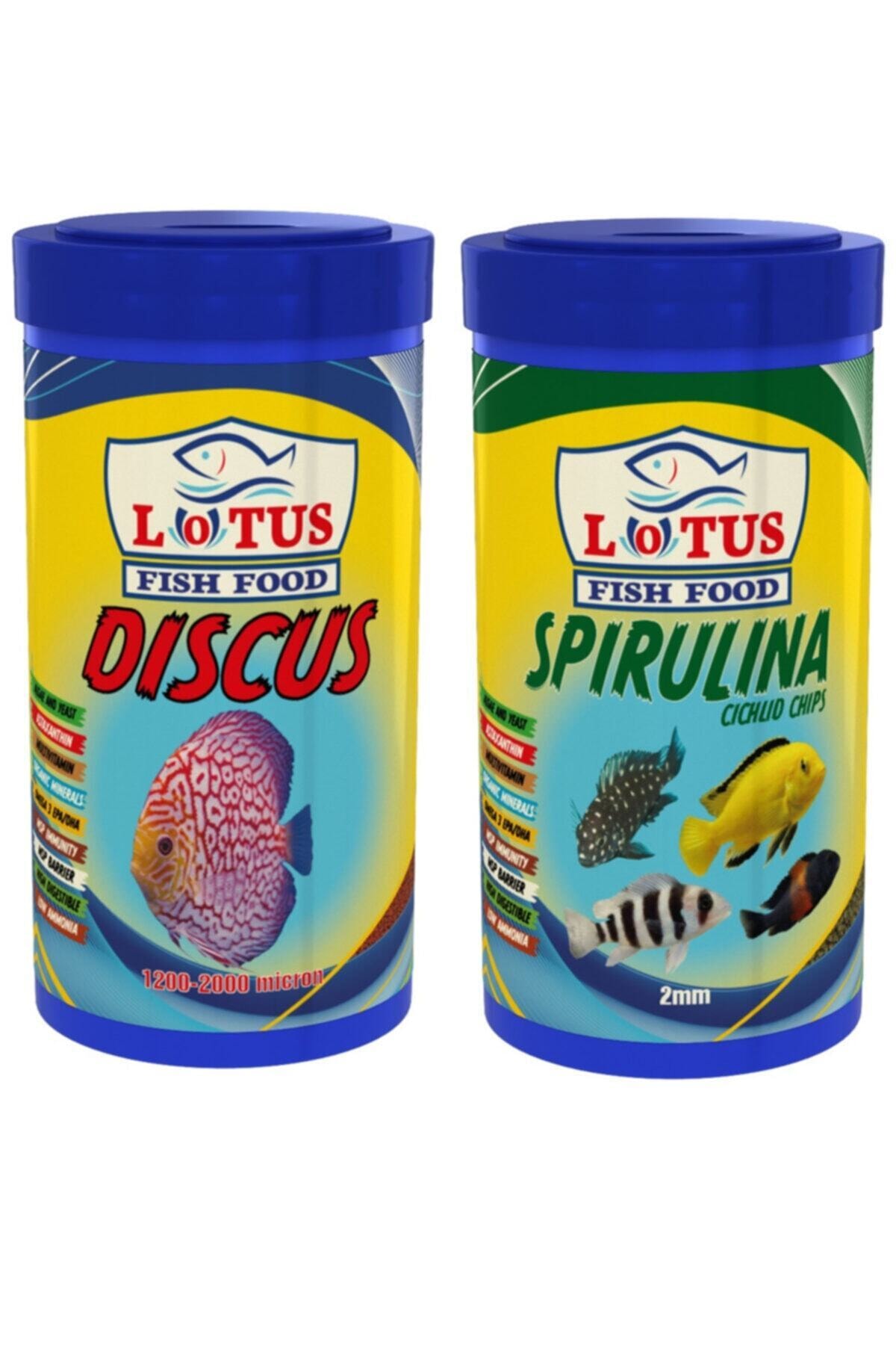 Lotus Discus 1000ml + Spirulina 1000 ml Balık Yemi