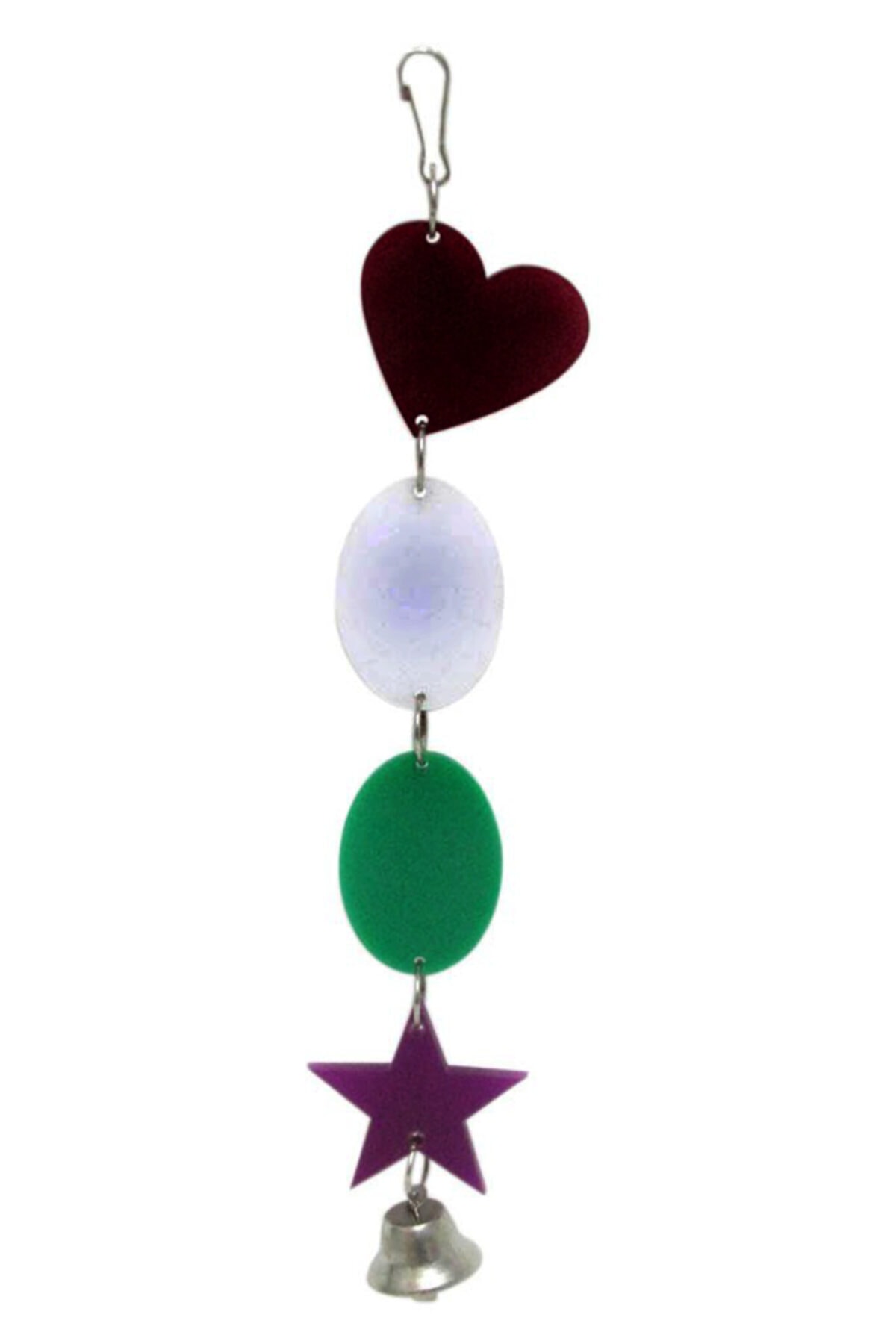 EvimShopping Oval Yıldızlı Çanlı Kuş Oyuncağı 20 Cm Zilli