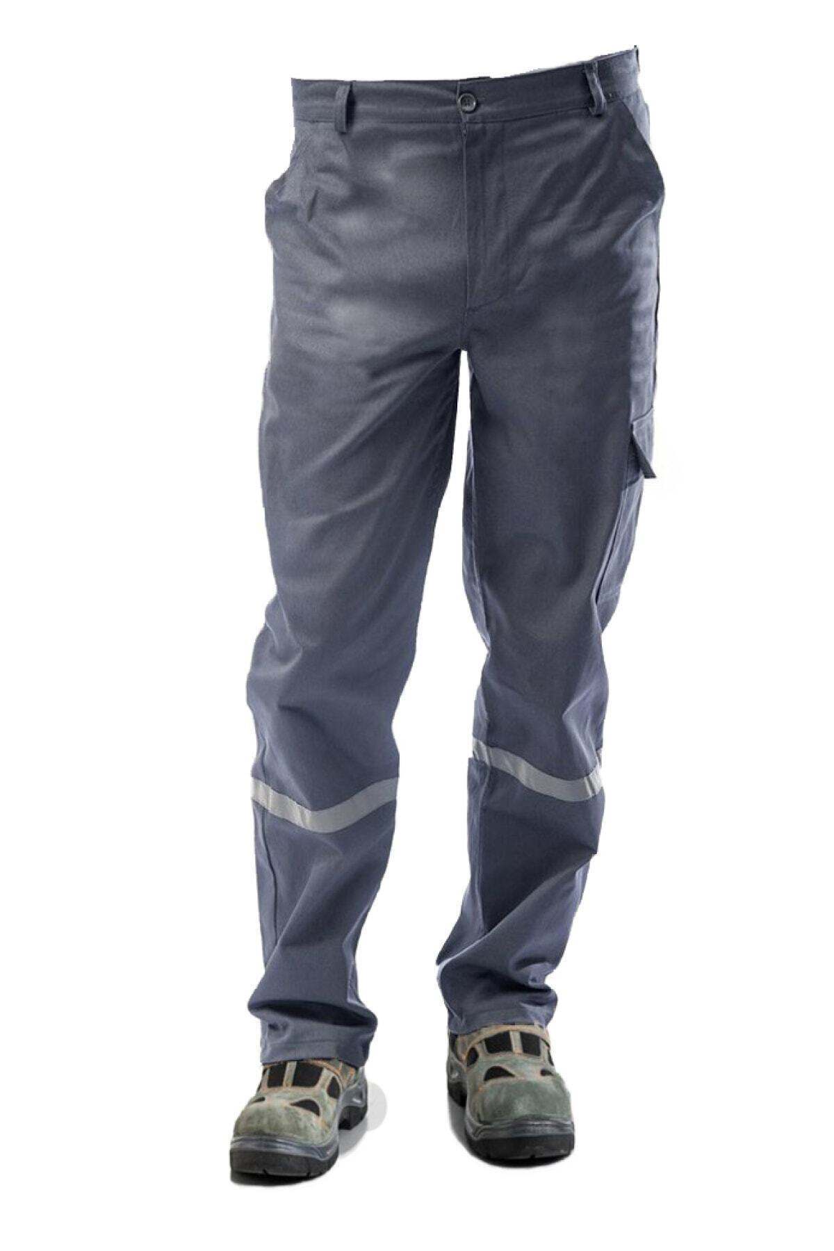 ERY 7/7 Gabardin Kışlık Gri Işçi Pantolonu Kalın Reflektörlü Iş Pantolonu (3xl) Beden