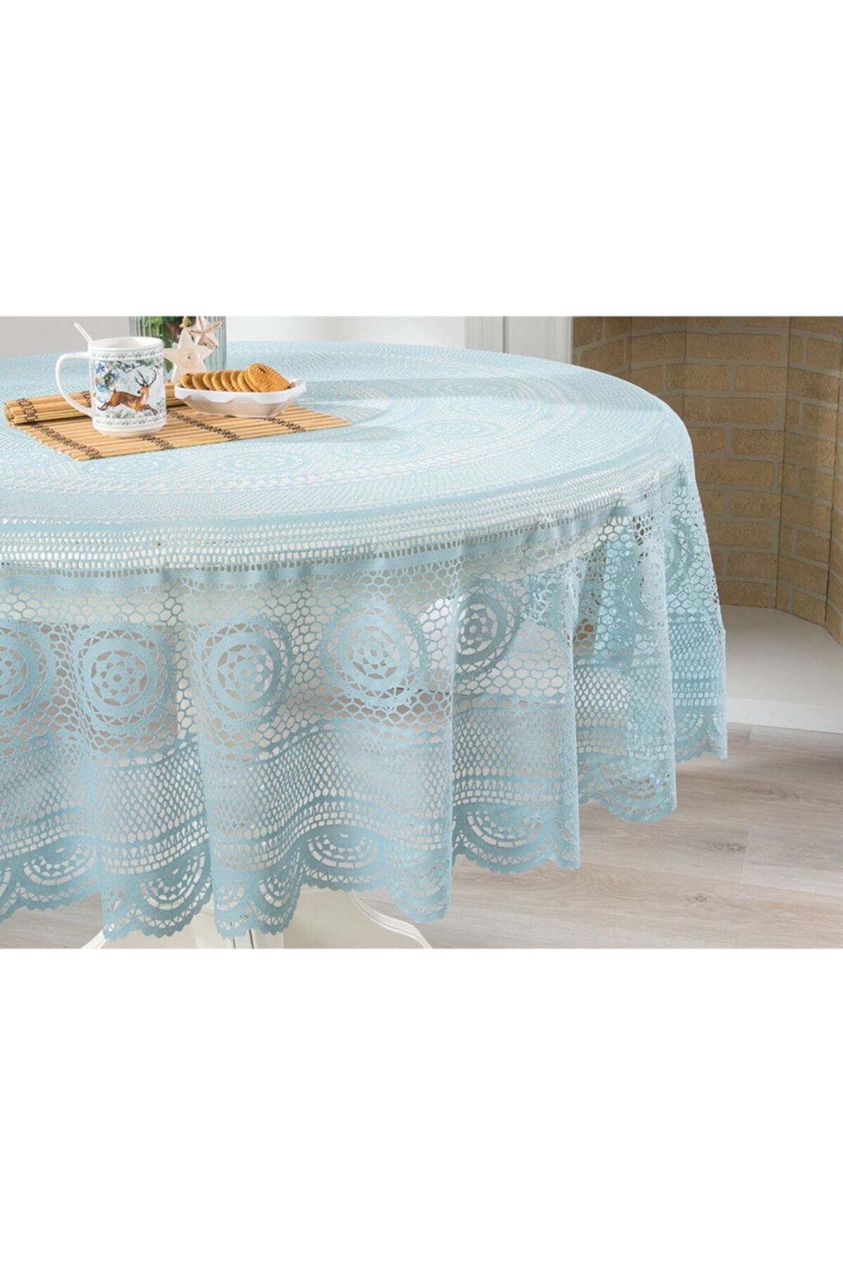 english home circle vinil yuvarlak masa ortusu 178 r acik mavi fiyati yorumlari trendyol