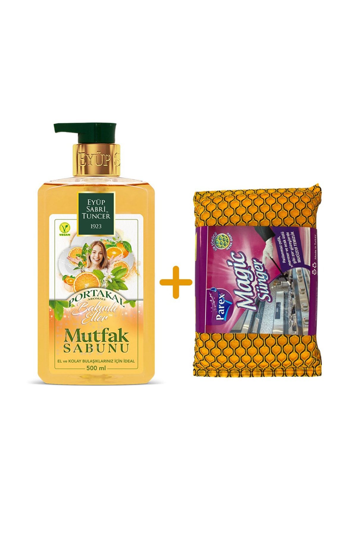 Eyüp Sabri Tuncer Portakal Aromalı Mutfak Sabunu 500 ml + Magic Sünger