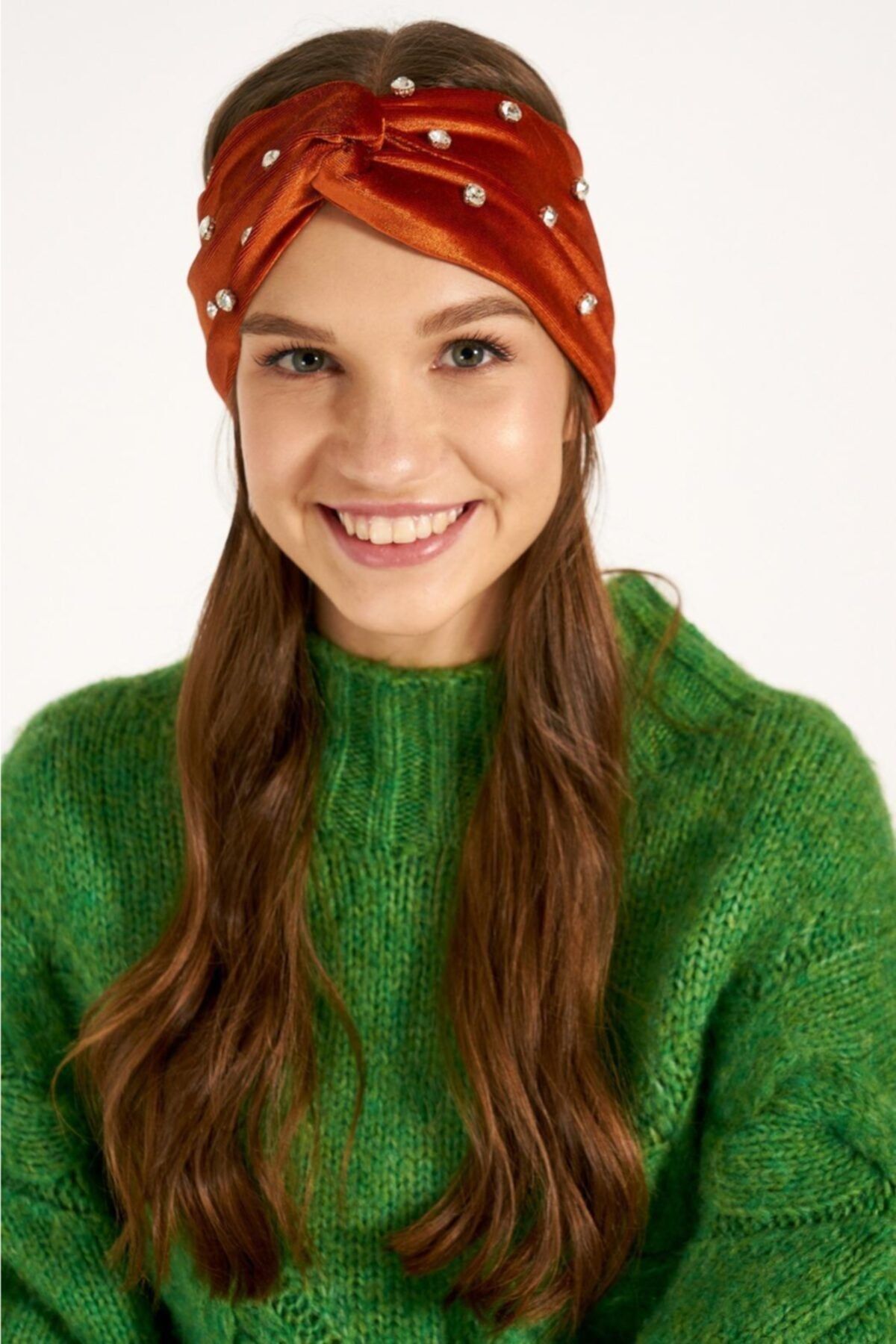 YLondon 11446 Kiremit Taşlı Bandana