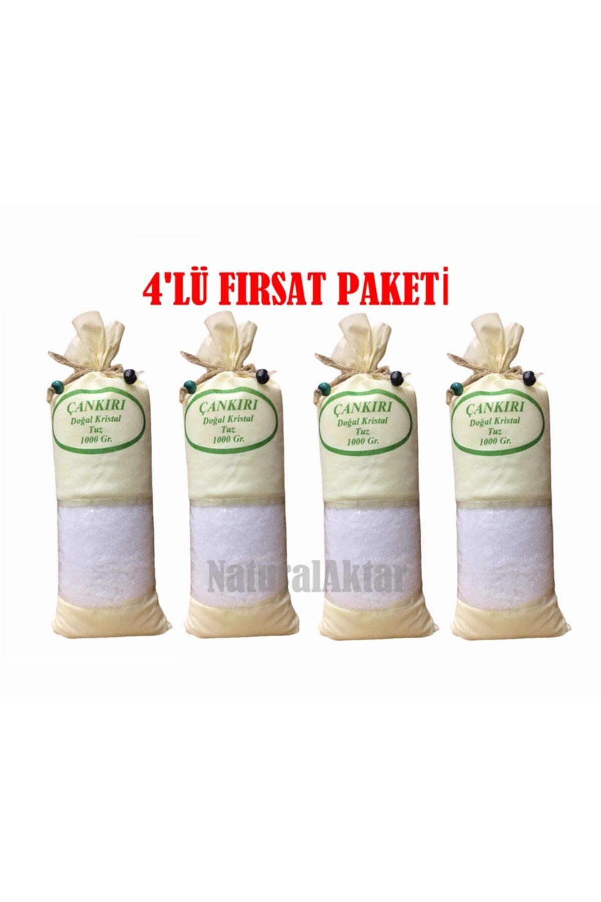 NaturalAktar Çankırı Kaya Tuzu Tane Kristal Sofralık 4kgx4adet-4kg (Rafine Edilmemiş, Işlem Görmemiş)
