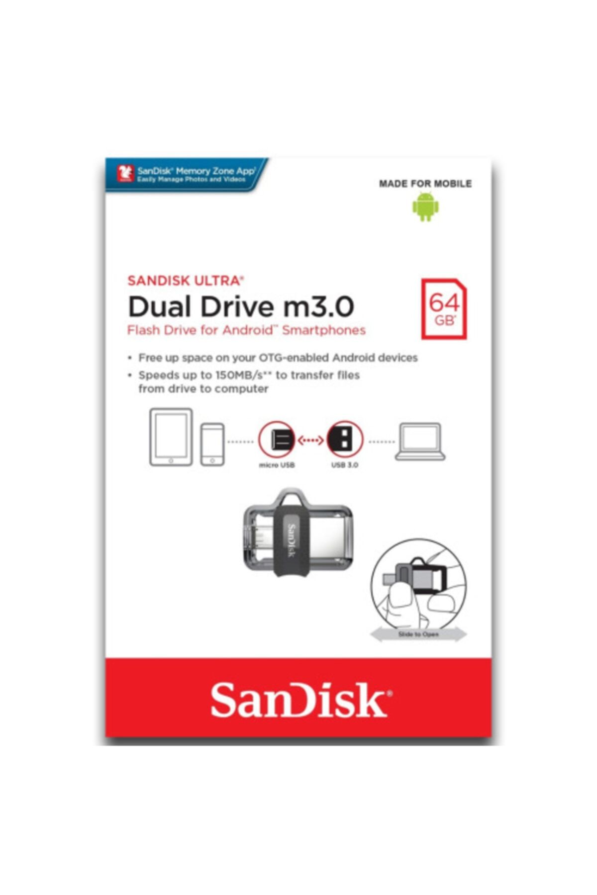 SanDisk Ultra Dual Drive 64 Gb M3.0 Usb Bellek Sddd3-064g-g46