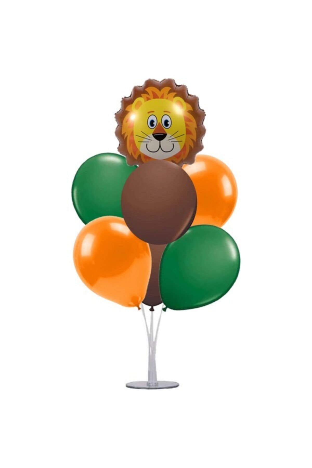 PartiVar Aslan 100 Cm Safari Konsept Hayvan Figürlü Balon Standı
