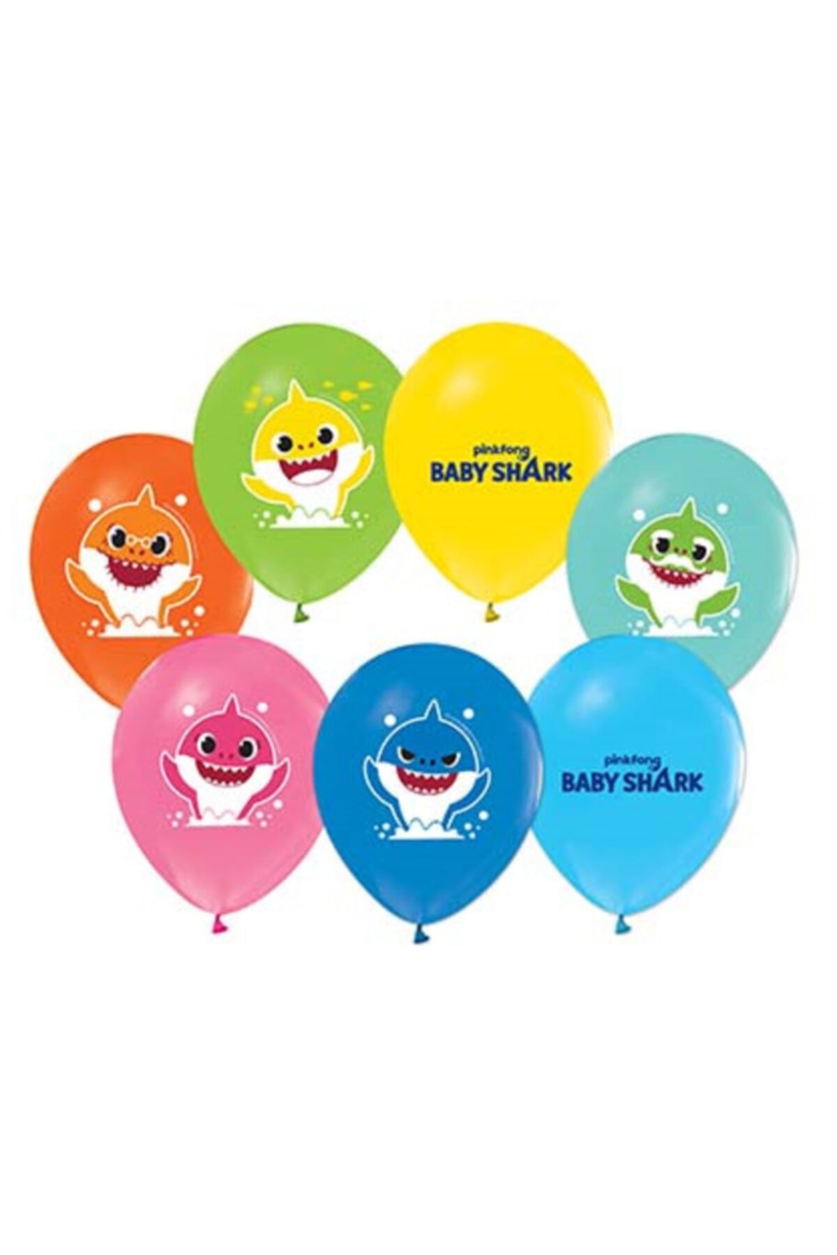 PartiVar Baby Shark Baskılı Lateks Balon 5’li Paket