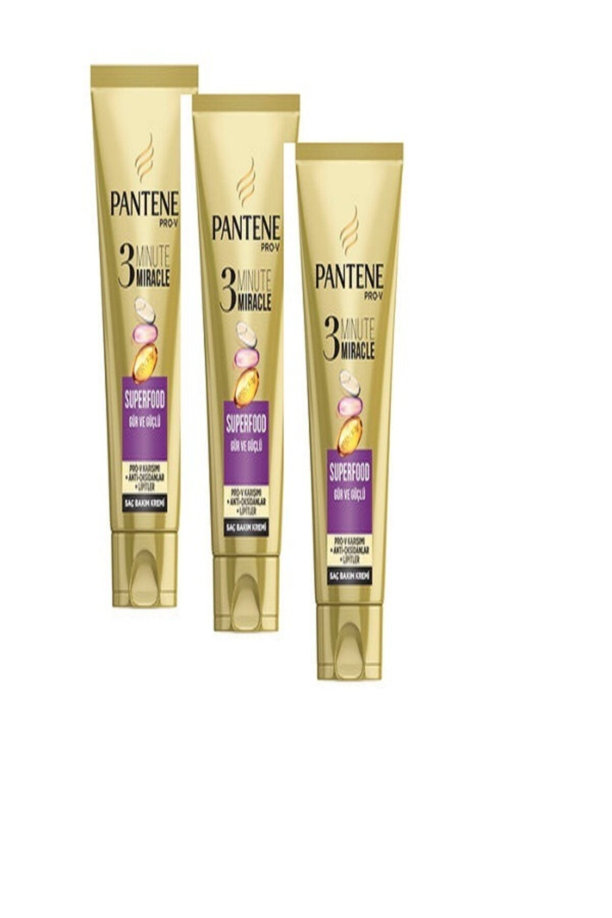 Pantene Mucize 3 Dakika Superfood Gur Ve Guclu 200 Ml 3 Lu