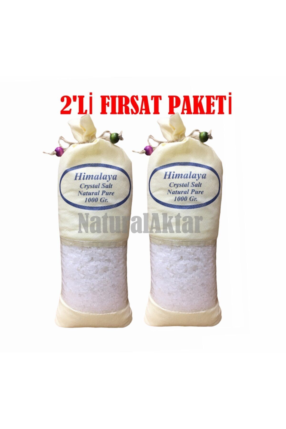 NaturalAktar Himalaya Kaya Tuzu, Beyaz Granül Tane, Öğütülmemiş( 1kgx2adet-2kg)