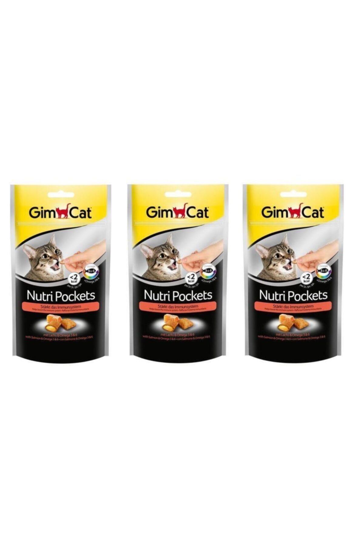 Gimcat Nutri Pockets Somon Balıklı Omega 3&6 Kedi Ödülü 60 Gr (3 Adet)