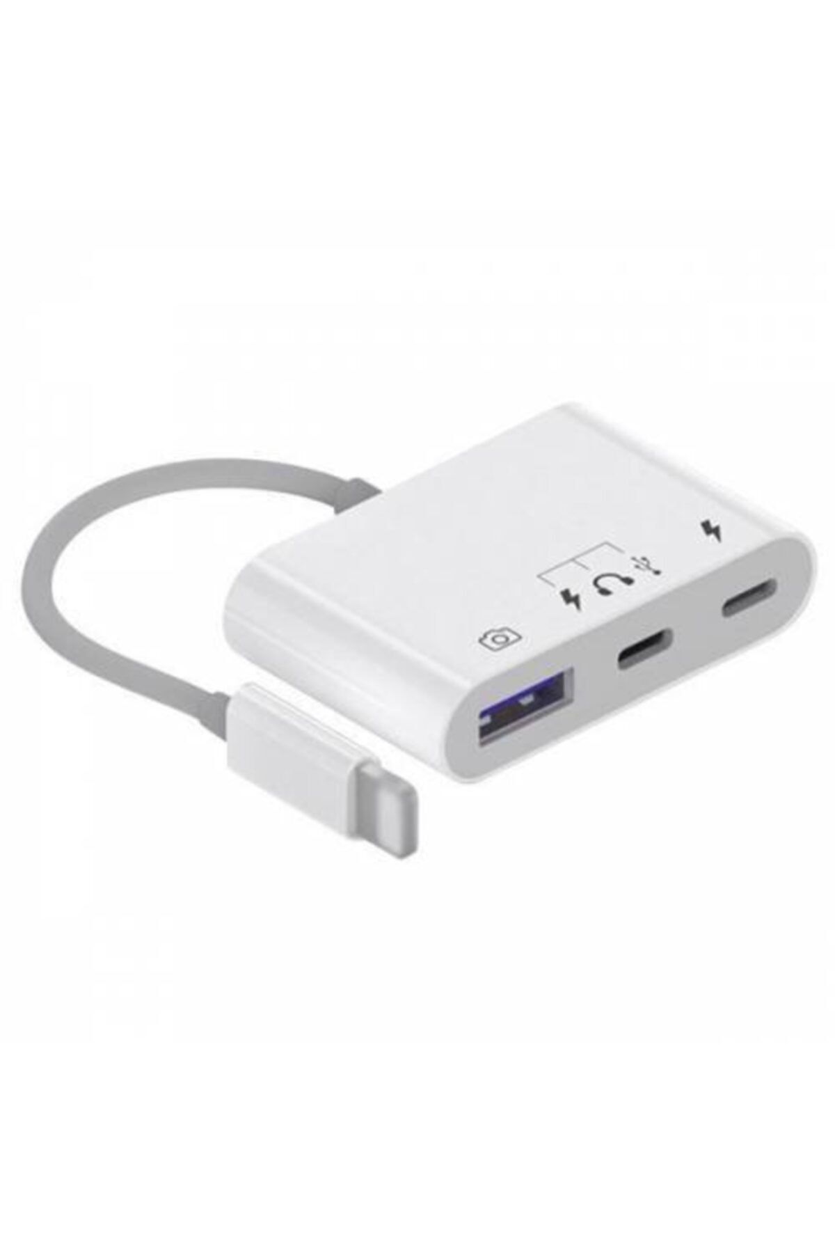 Asaf Eticaret Polham Apple Ipad Ve Iphone Için Lightning Usb Okuyucu, Type C Şarj Ve Kulaklık Dönüştürücü Kablosu