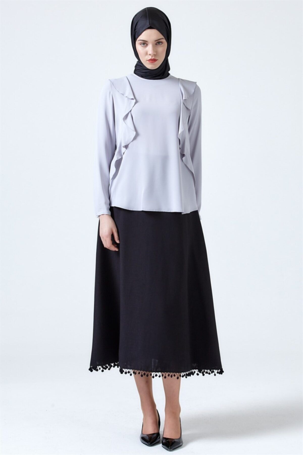 Armine Bluz 19ya3646 Gri Mavi