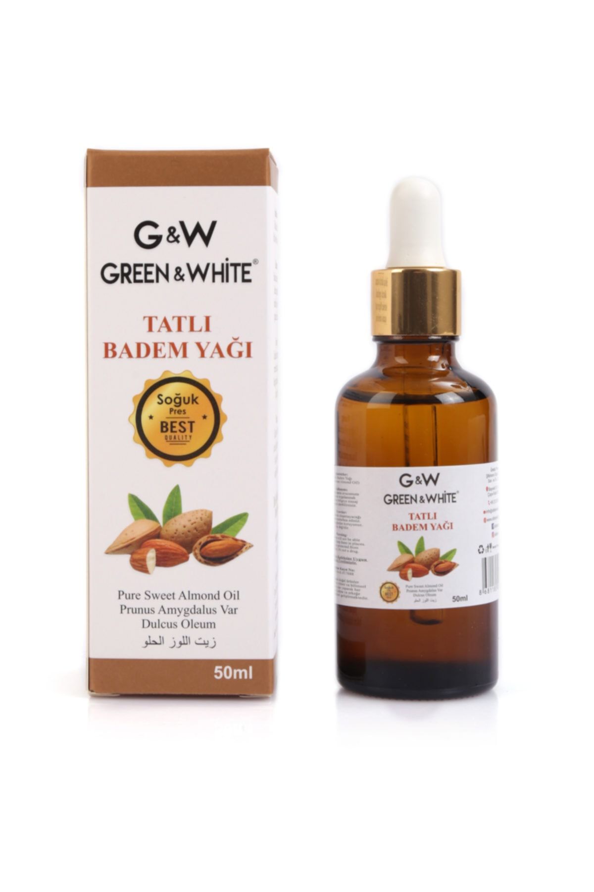 greenwhite Tatlı Badem Yağı 50 Ml, Soğuk Sıkım