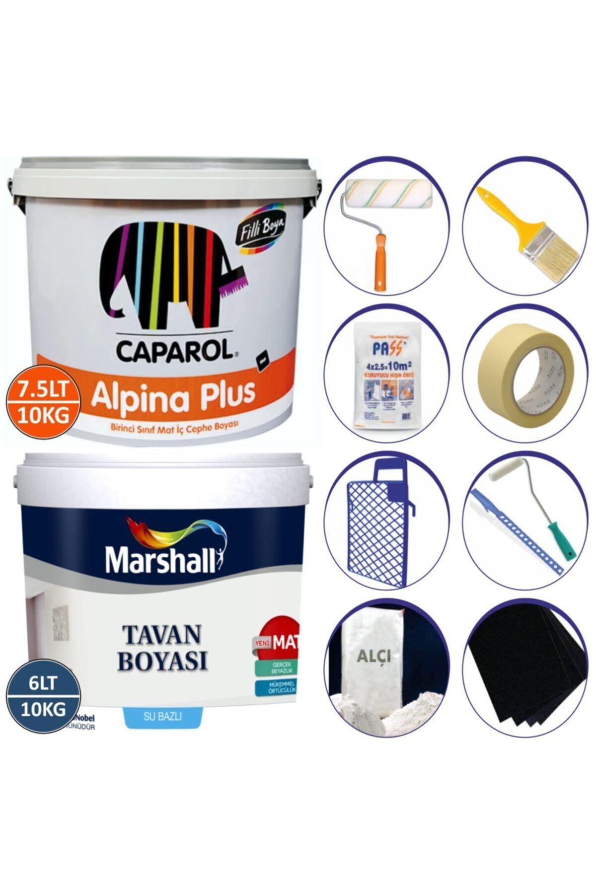 filli boya alpina plus 1 sinif ic cephe duvar boyasi 10kg marshall tavan boyasi 10kg 9 parca set fiyati yorumlari trendyol