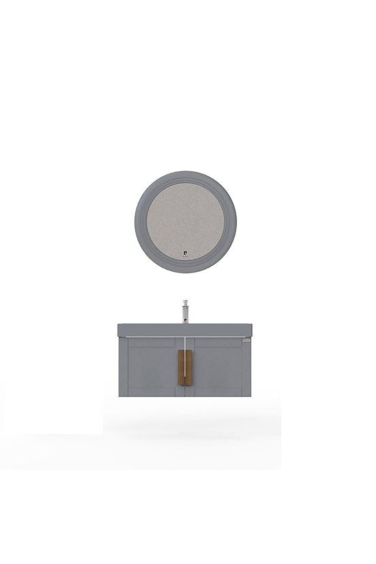 Pierre Cardin Pio 100 Cm Matt Anthracite Banyo Dolabı Mat Antrasit Ahşap Kulplu