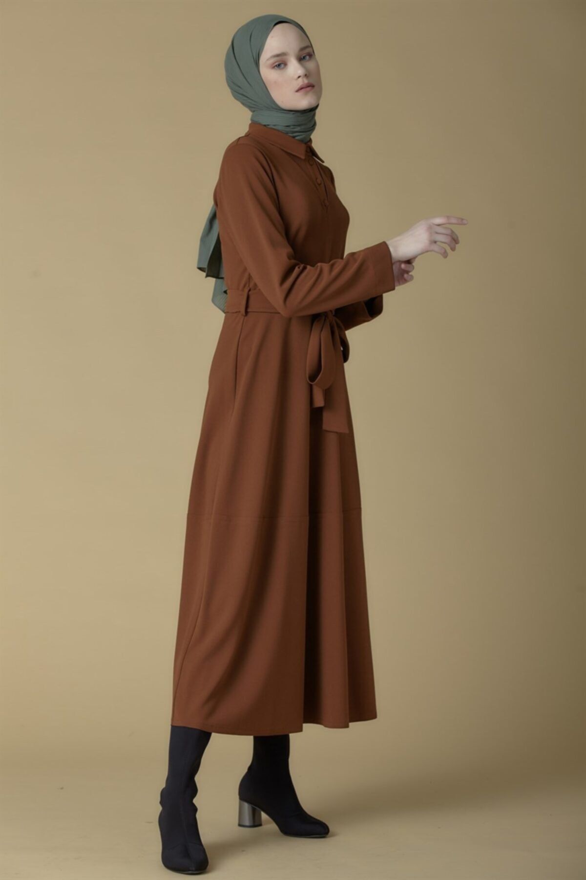 Armine Elbise 19ka9832 Taba