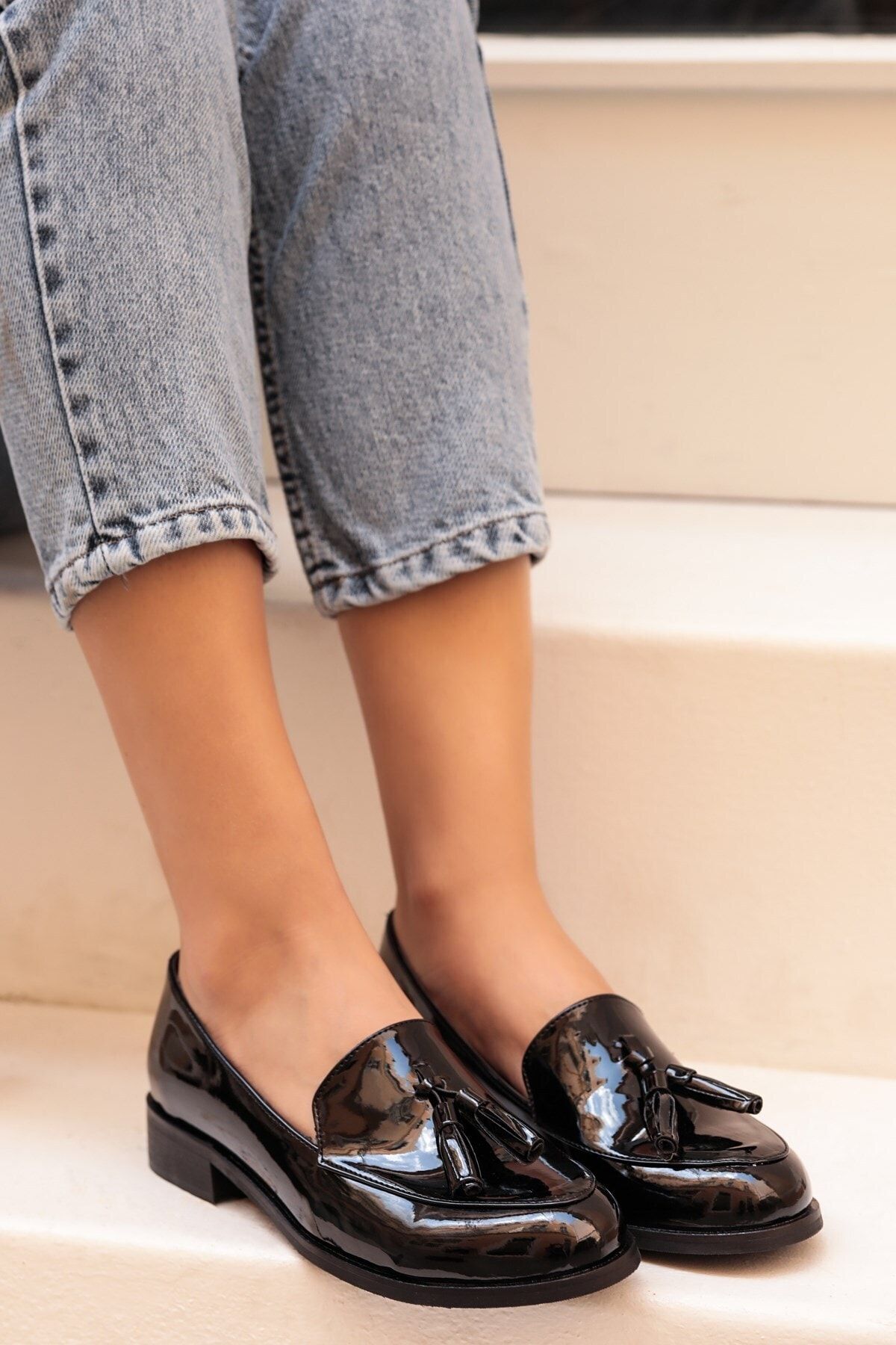 Mio Gusto Iris Siyah Rugan Oxford Ayakkabı