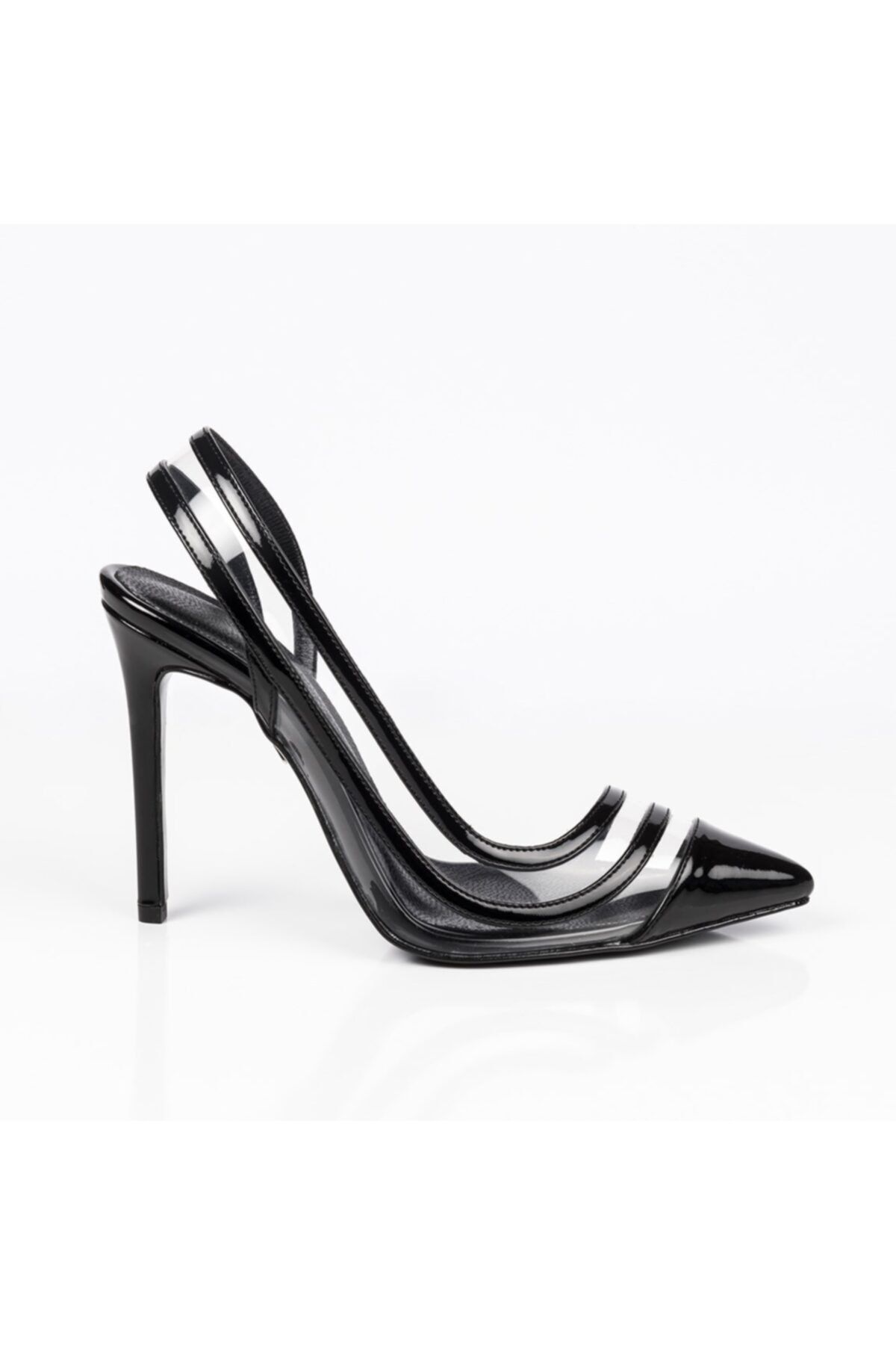 Jabotter Debbie Siyah Rugan 10 Cm Şeffaf Stiletto