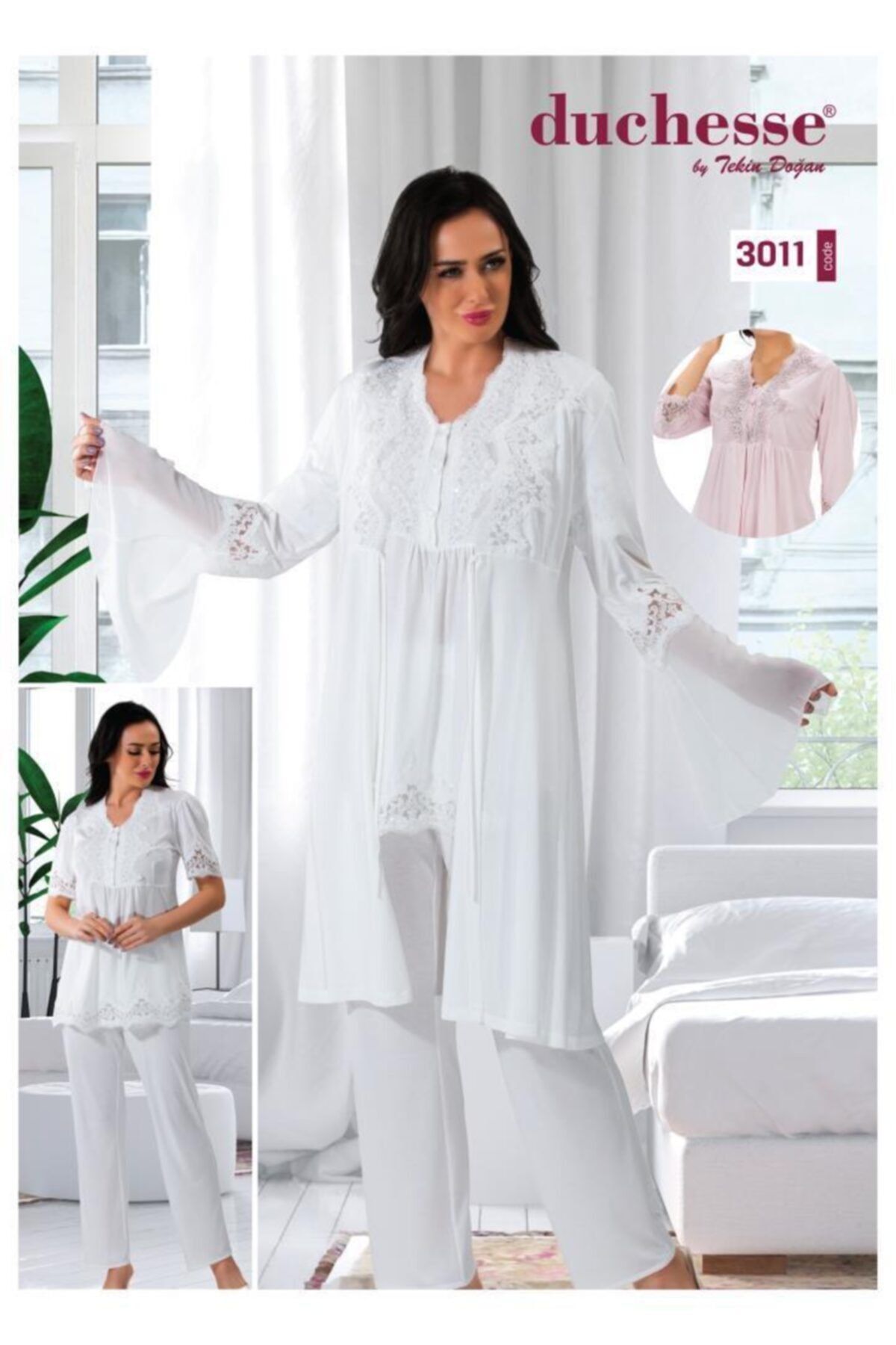 Duchesse 3011 Hamile Lohusa 3 Lü Pijama Sabahlık