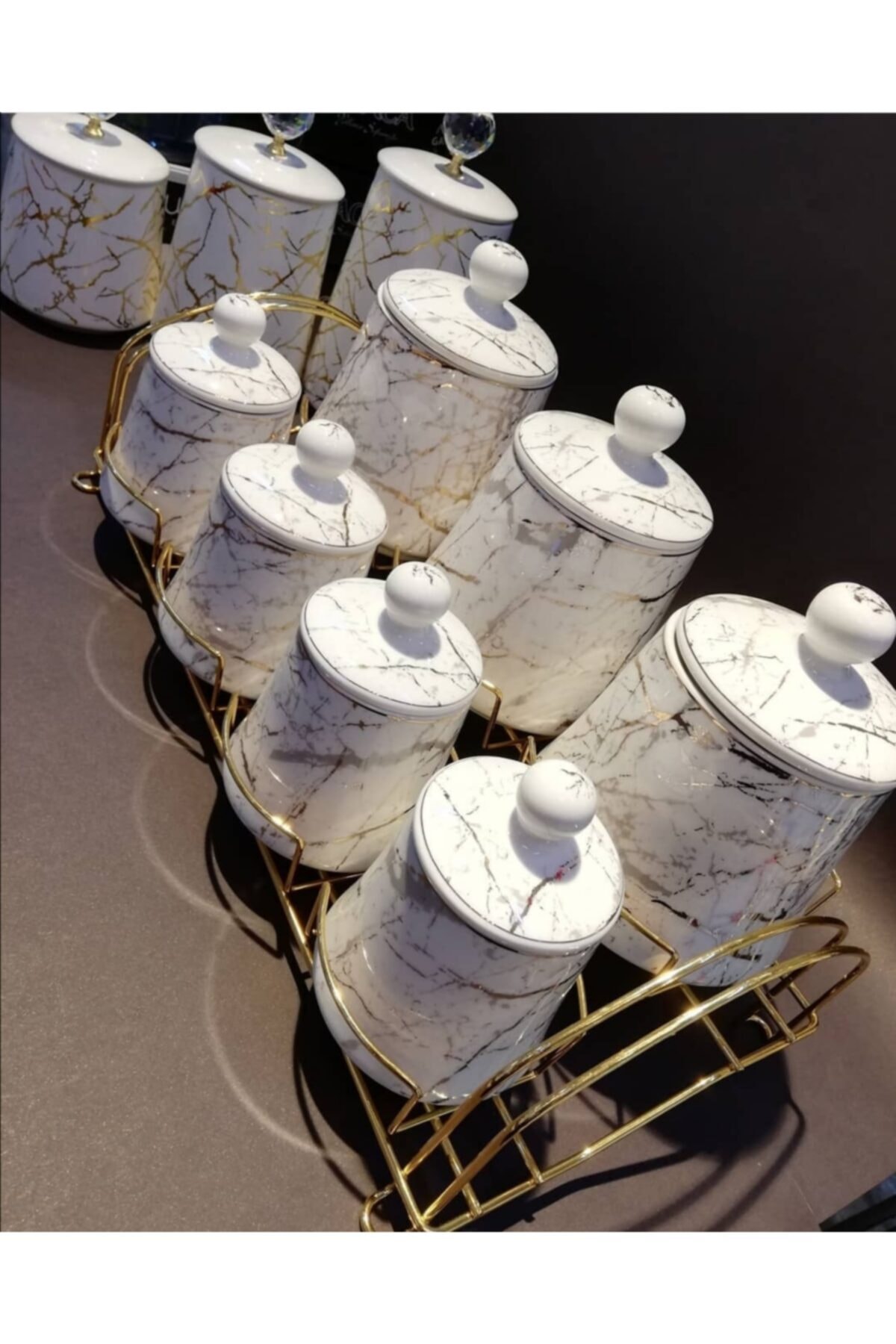 ACAR HOME Acar 7 Li Standlı Porselen Baharat Takımı