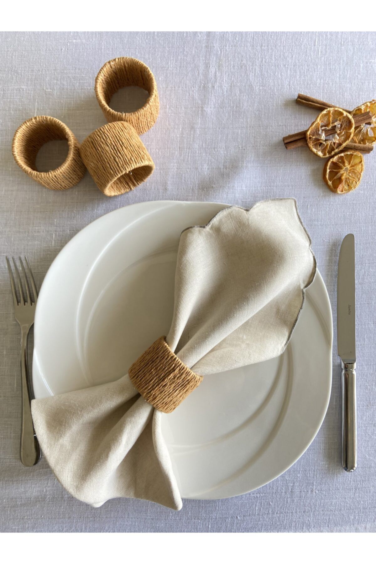 Melino Home Hardal Rengi Peçete Halkası 4'lü Set