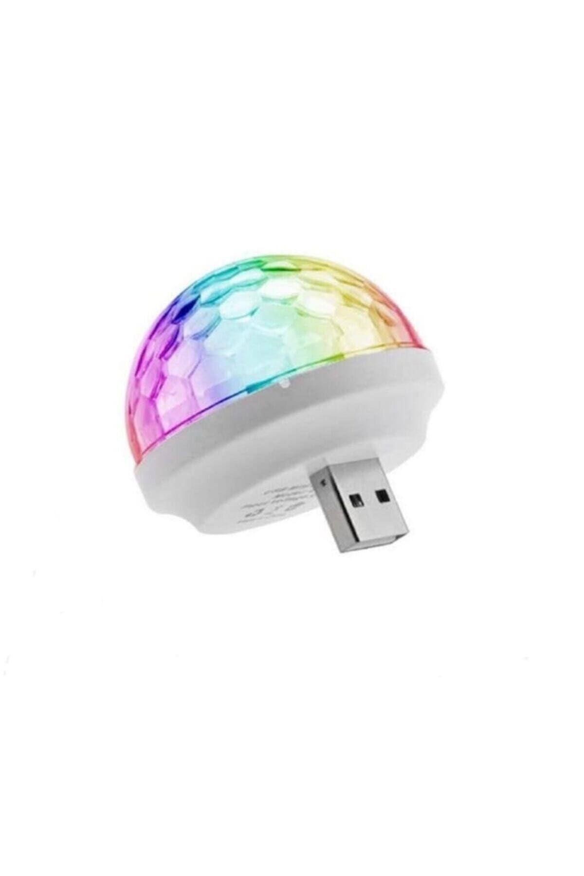 BAS Sese Duyarlı Mini Disko Topu Usb Telefon Mikrofon Uyumlu Parti Di
