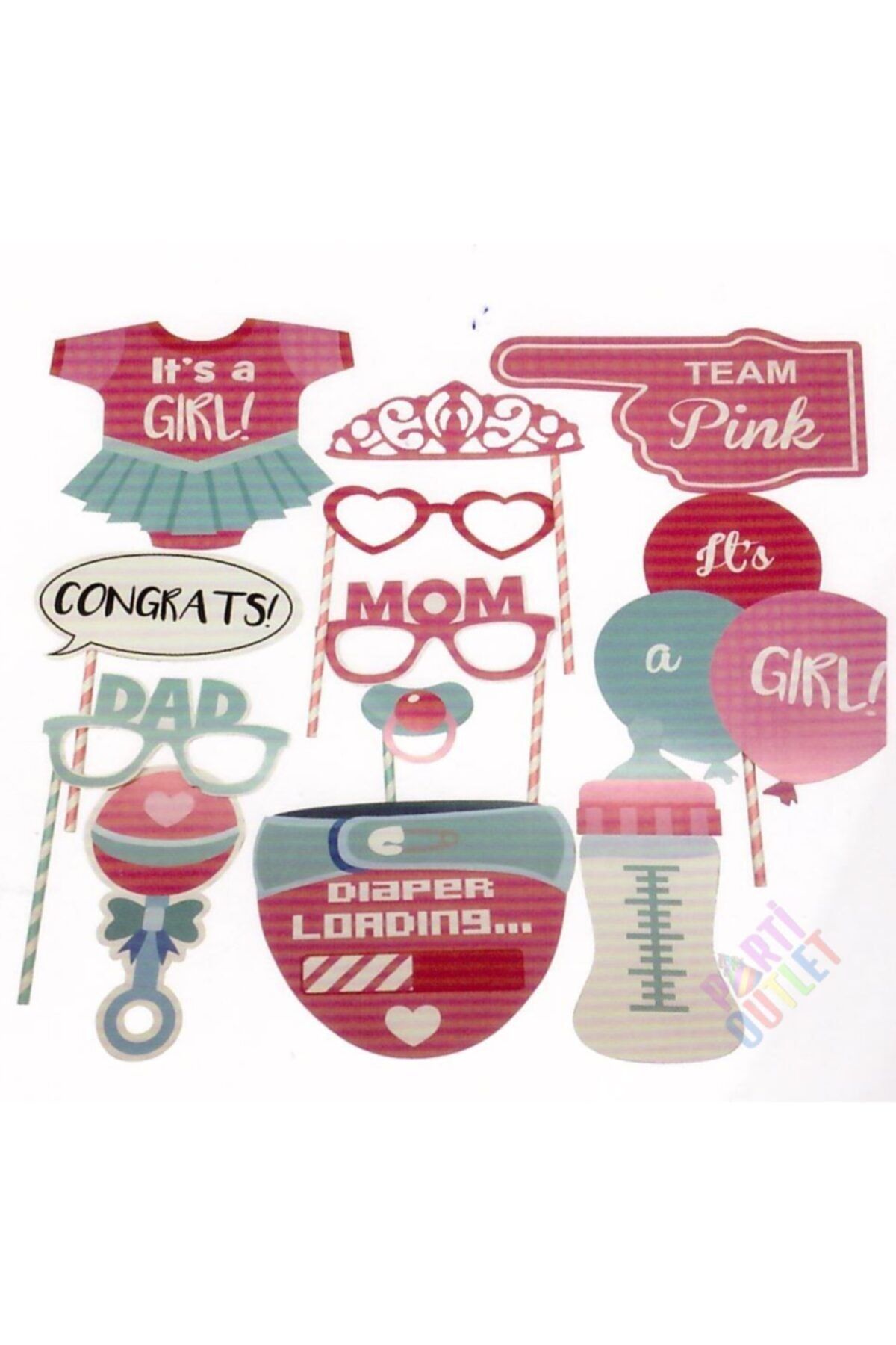 Partioutlet Konuşma Balonu It'sa Gırl 12 Adet Set