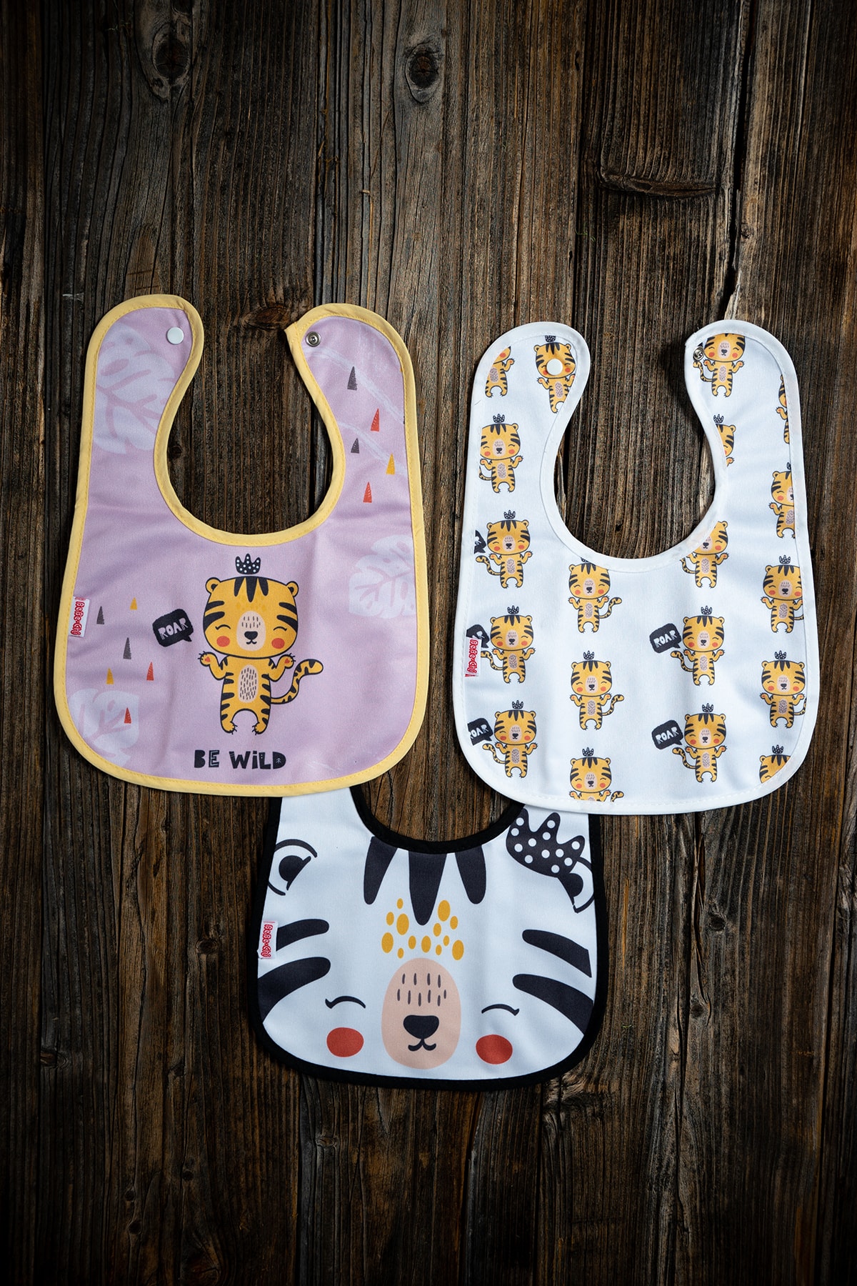 ikon bebek Beyaz Sevimli Önlük Takımı 3lü