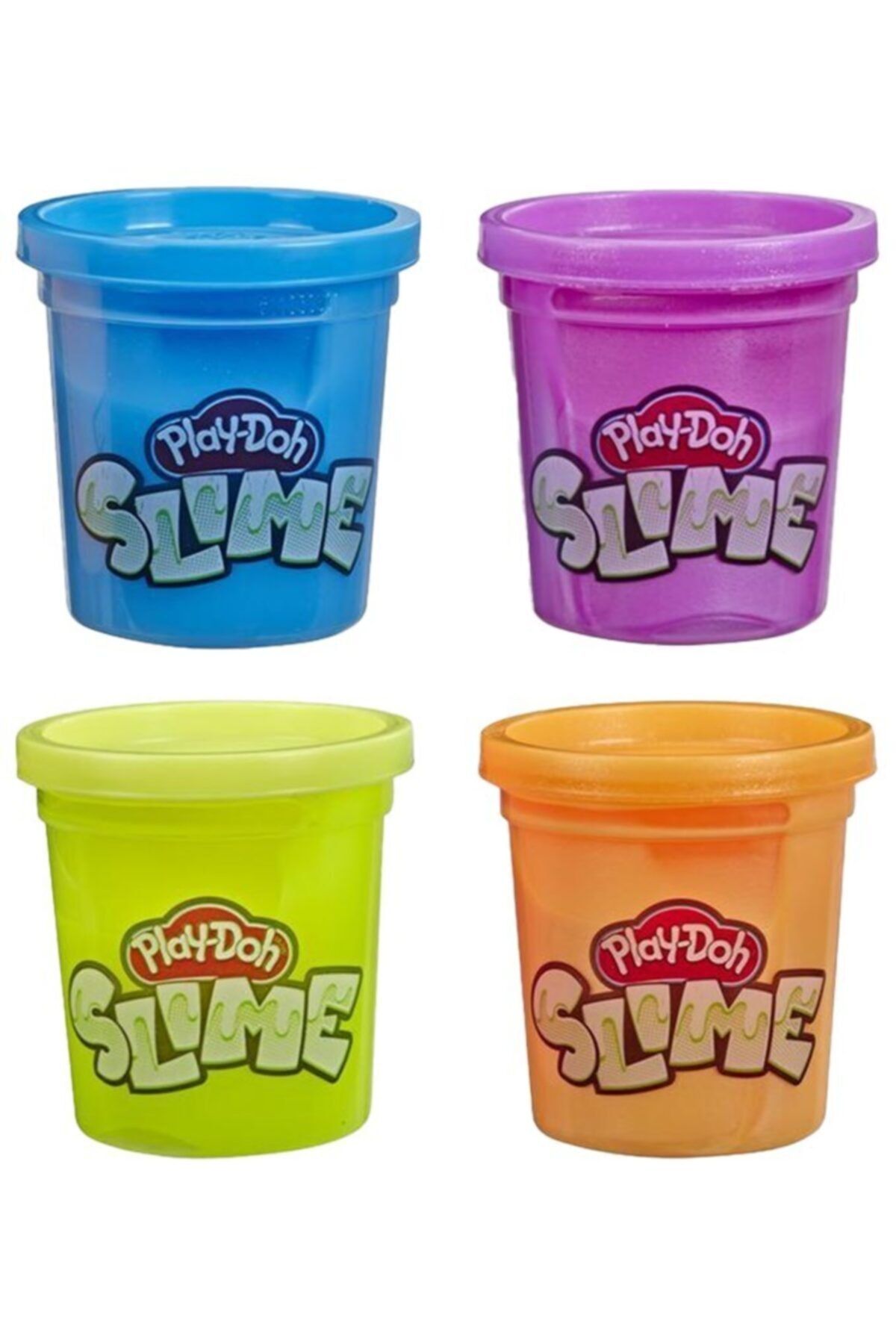 Play Doh Play-doh Slime 4'lü Hamur Metalik Sarı + Metalik Turuncu + Metalik Mavi + Metalik Mor