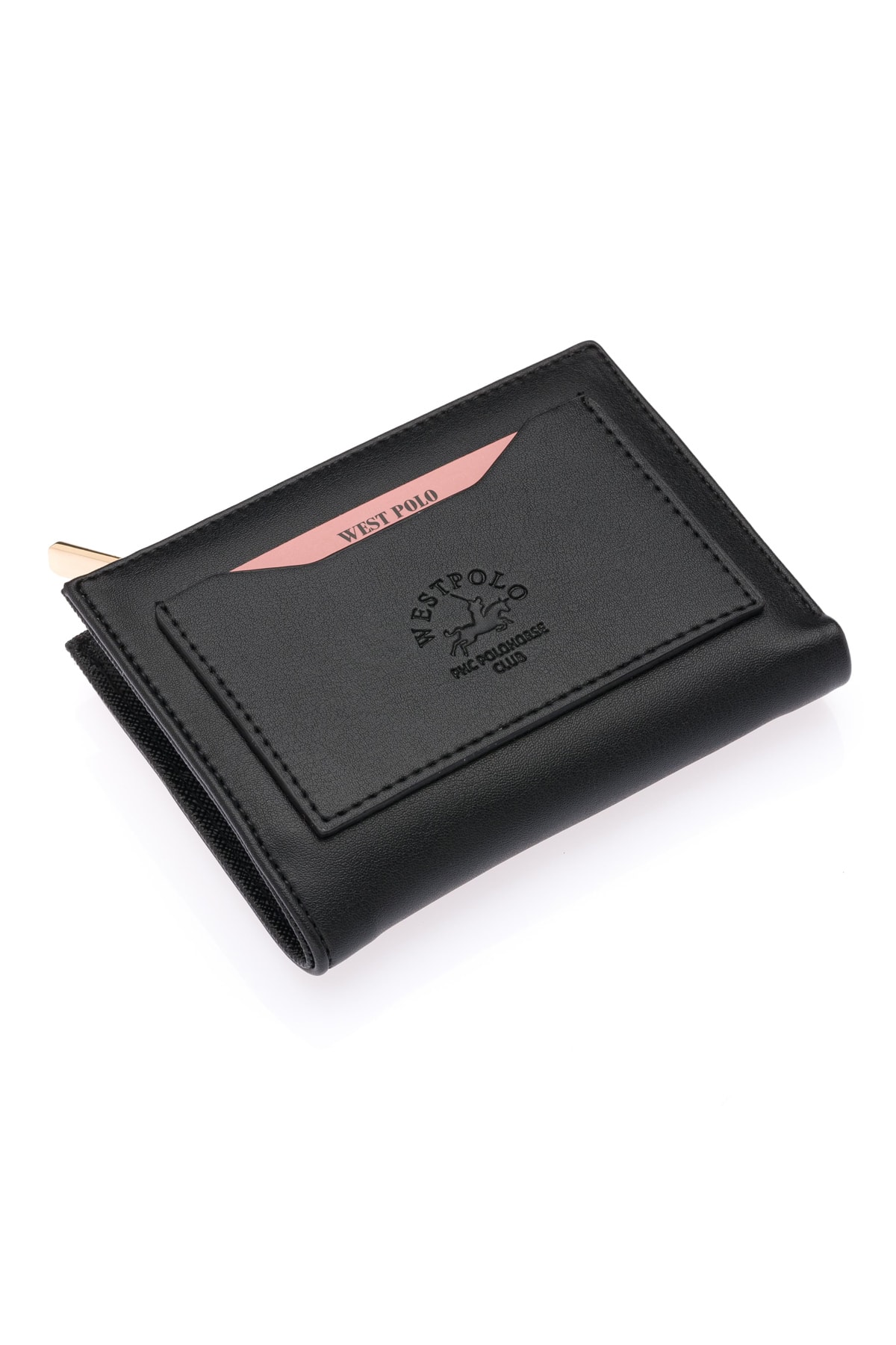 Westpolo Fermuarlı Bozuk Para Ve Kartlık Bölmeli Deri Siyah Kadın Cüzdanı