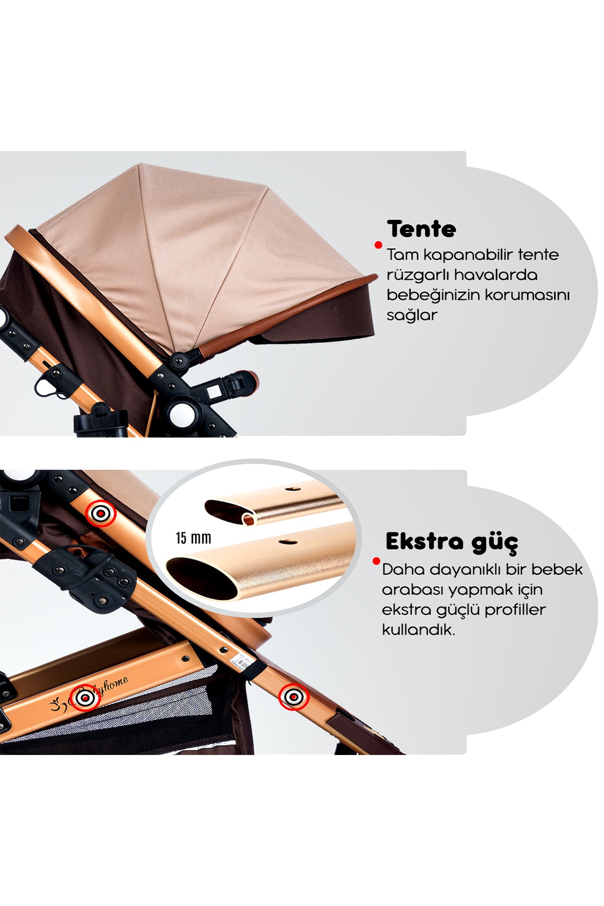 کالسکه کودک سیستم مسافرتی پاریس Bh-945 با کمک فنر