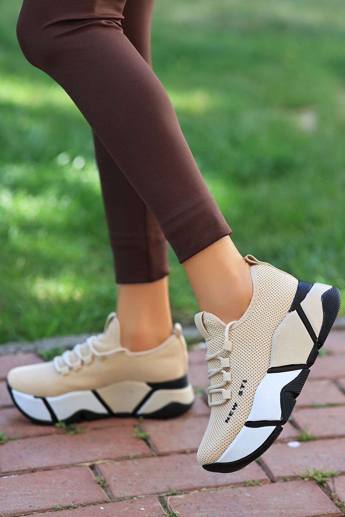 LEYD SHOES Brw 505 Beige Knitwear Sole Sports Shoes Trendyol