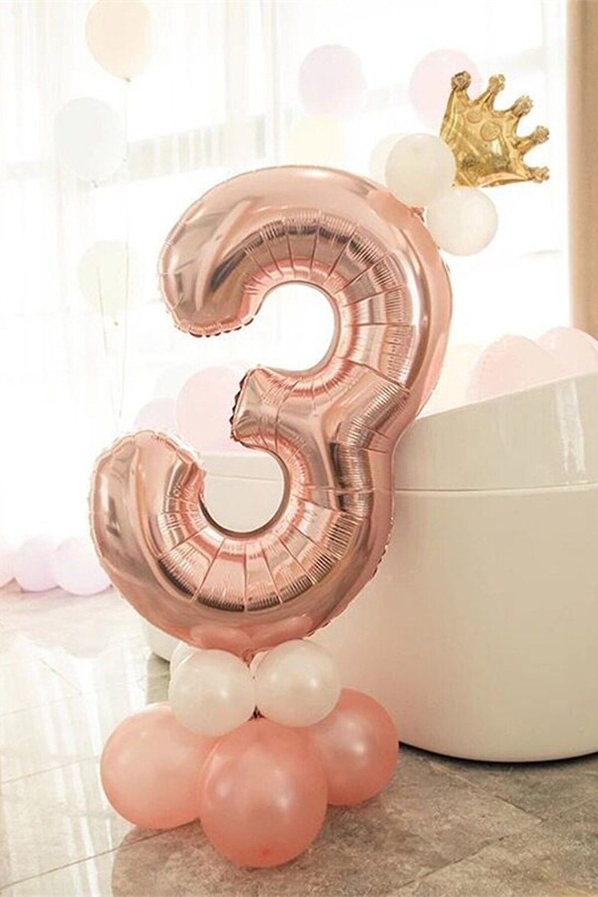 Gold number hot sale 3 balloon