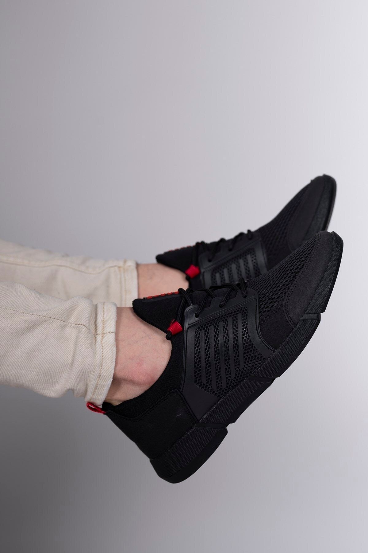 Siyah Kırmızı Erkek Sneaker 0012105