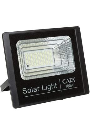 Ct-4648 100w 6400k Beyaz Kumandalı Led Solar Projektör Image 0