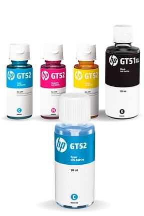 Gt51xl-gt52 Ink Tank Dörtlü Kartuş Dolum Mürekkep Seti+1 Mavi Hediyeli Gt51xl-gt5811-22a-cy Image 0