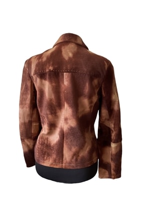 Maxine Bordo Renk Hakiki Kuzu Kılı Kadın Ceket Image 2