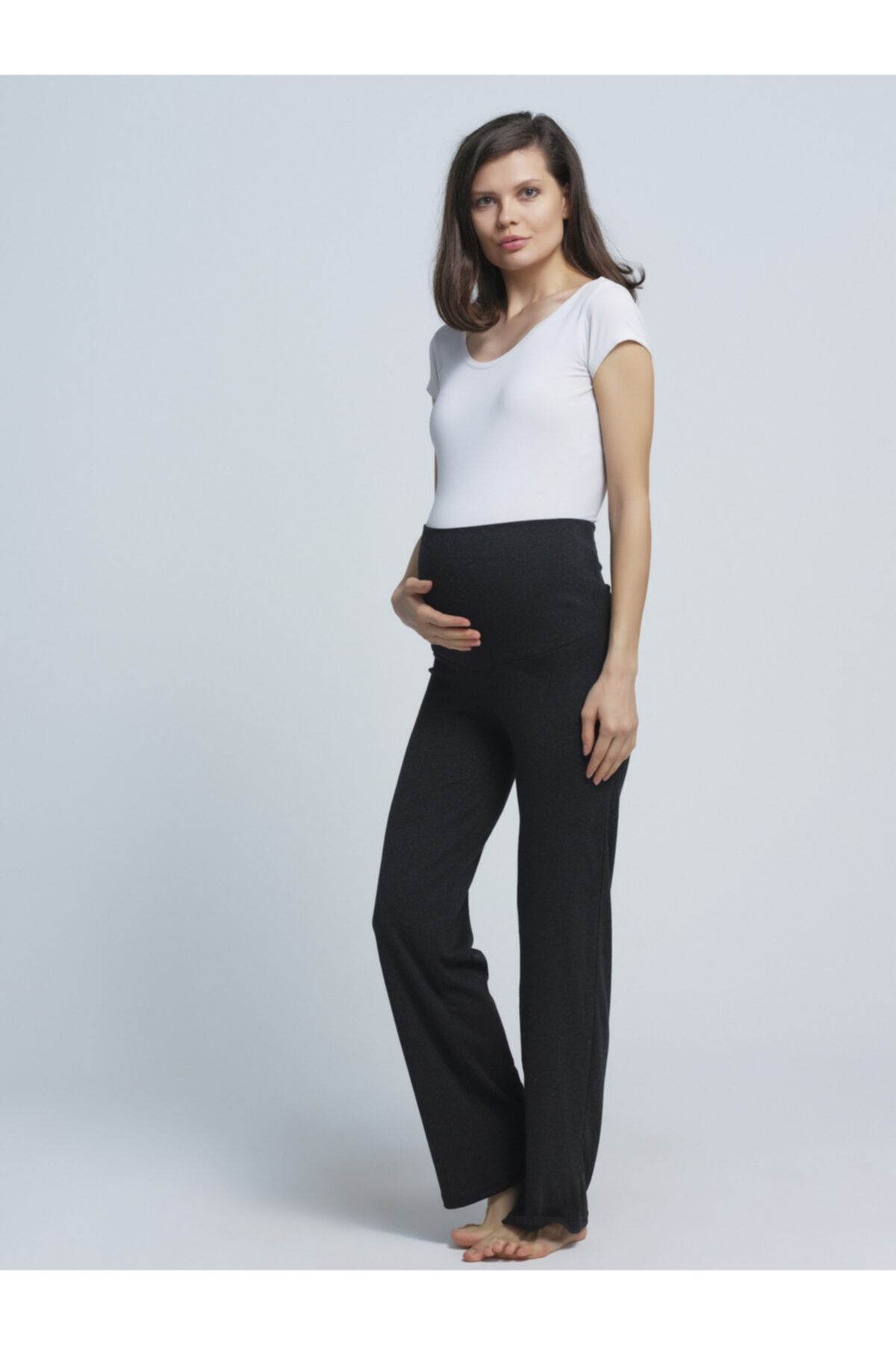 PrettyChic Hamile Likralı Pamuklu Eşofman Altı Ev Pantalonu