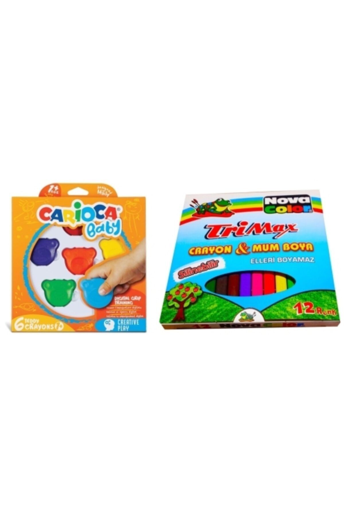 carioca teddy sekilli kirletmeyen mum boyalar 6 li ve nova color trimax silinebilir crayon mum boya fiyati yorumlari trendyol