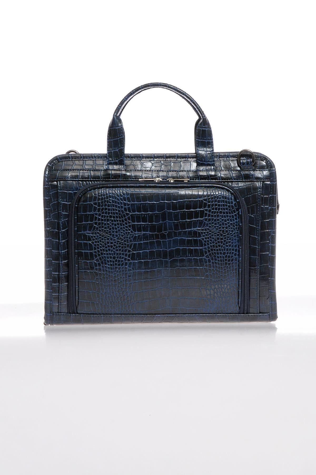 Sergio Giorgianni Luxury Sg071219 Kroko/lacivert Unisex Evrak Çantası