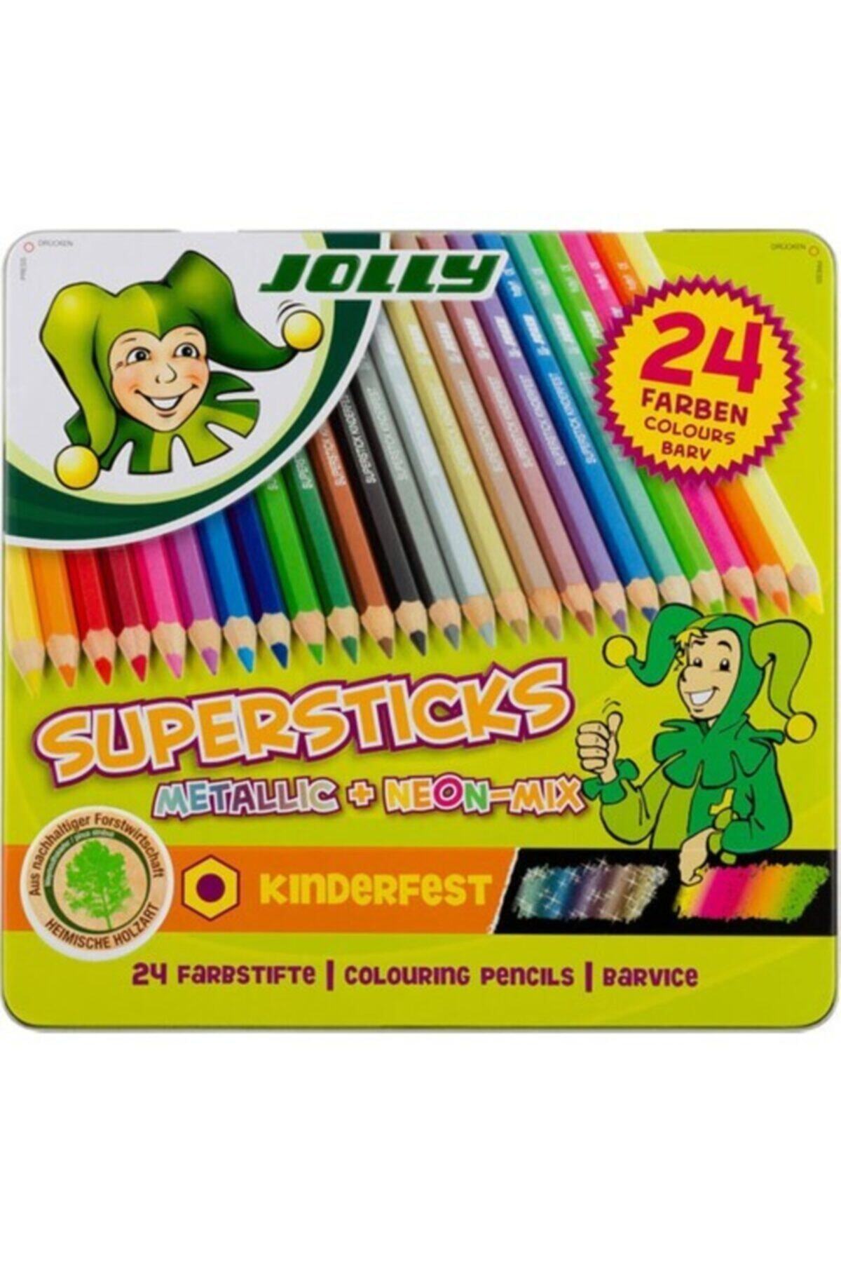jolly kuru boya metal kutu mix supersticks 24 renk fiyati yorumlari trendyol