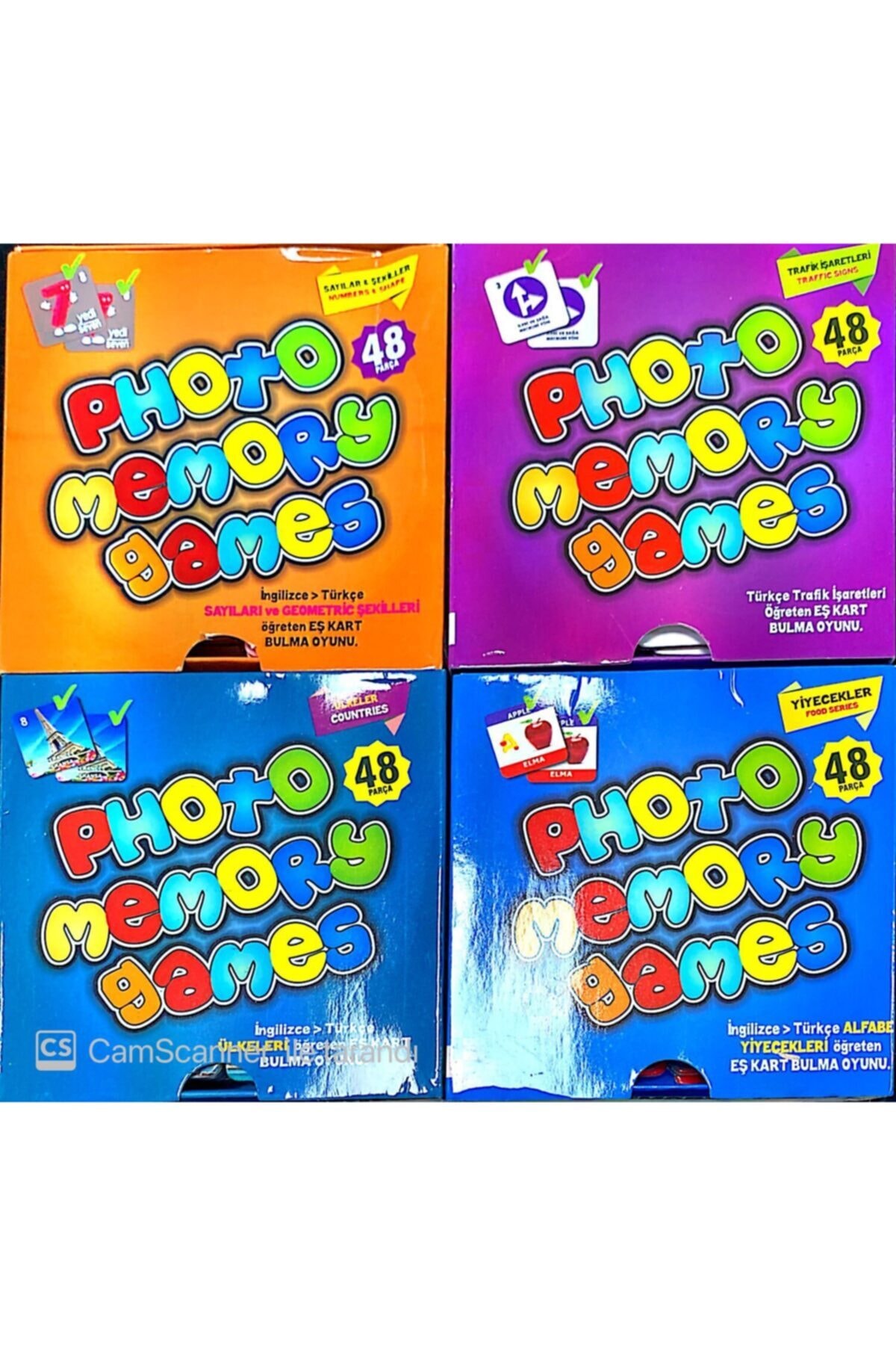 Kitapon Eşleştirme Kartları Ingilizce Türkçe Photo Memory Games  Dinamik 7'li Set