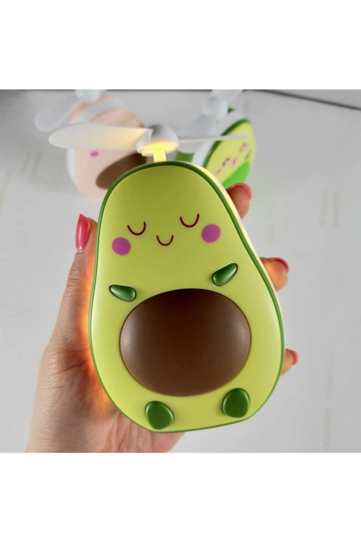 minidünyam Avokado Mini Taşınabilir Fan Ayna - Yeşil