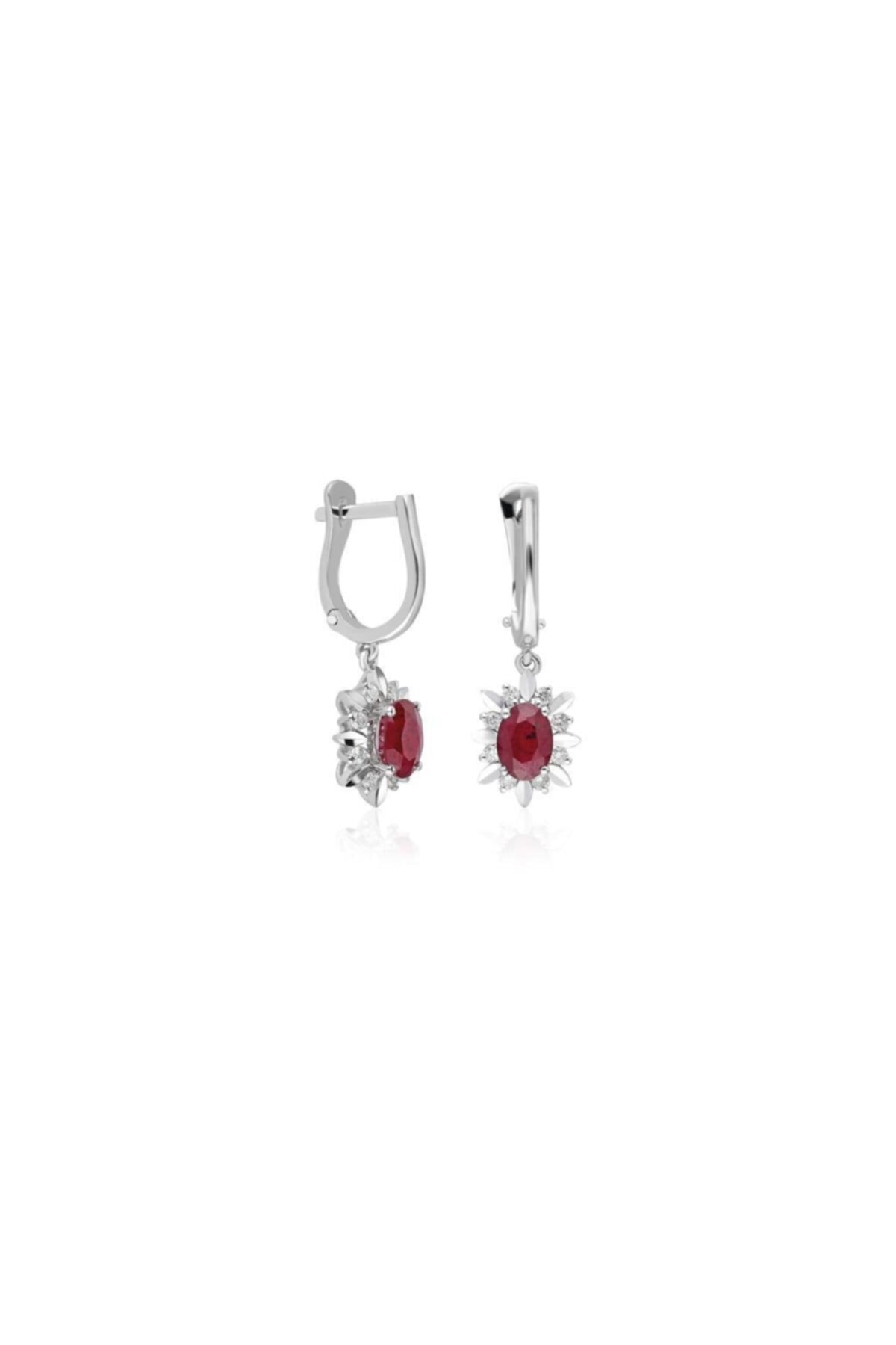 Kirkor Kevork Kara Pırlanta Yakut Küpe 3.38 gr 14 Ayar 0.26 Pırlanta G Vs 1.82ct Yakut