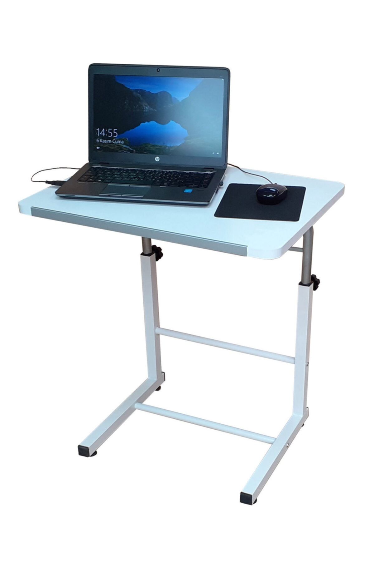 Depolife Akrobat Yan Sehpa Notebook Laptop Bilgisayar Masası Yükseklik Ayarlı Beyaz