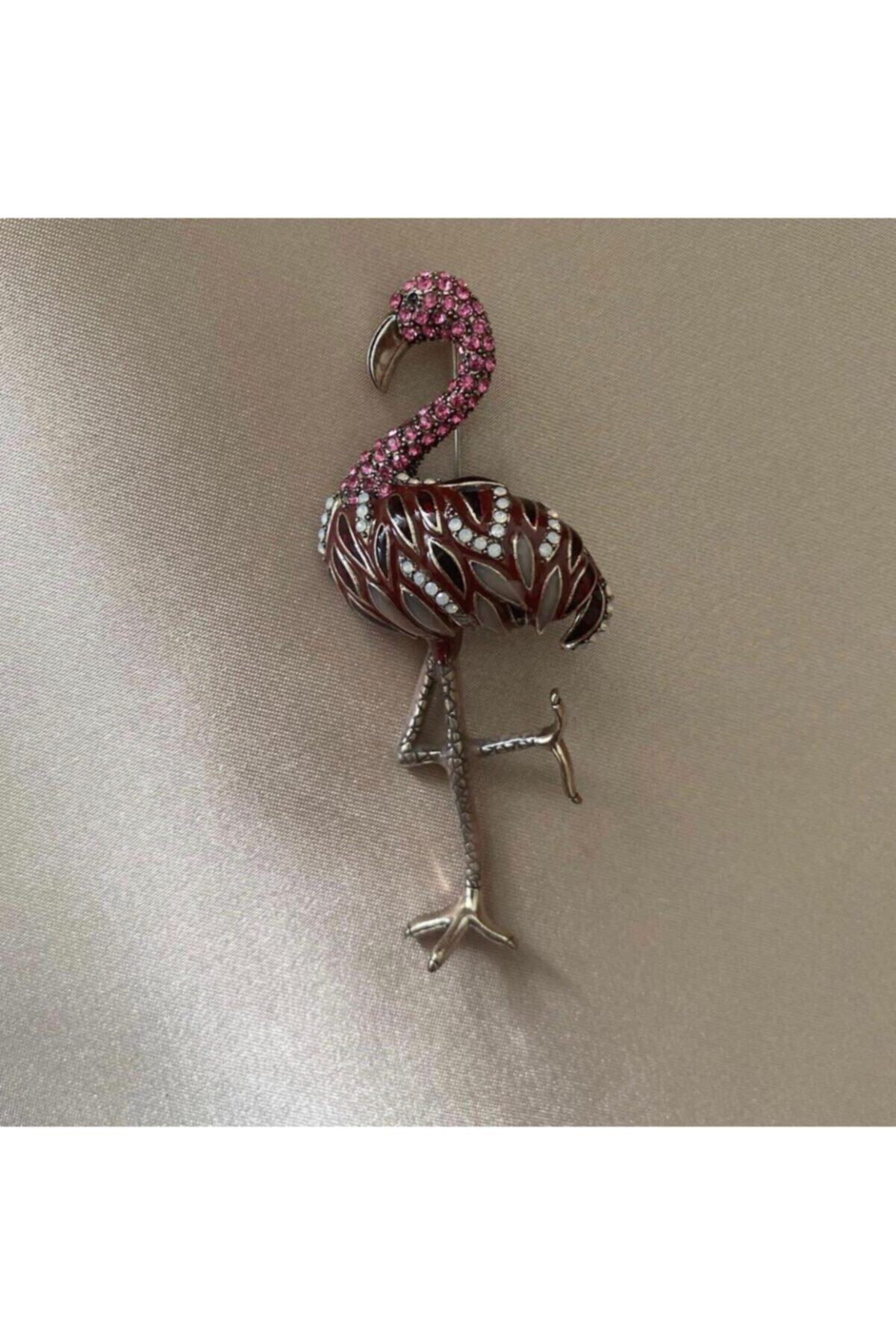 Miss Evita Flamingo Yaka Iğnesi(Pembe)