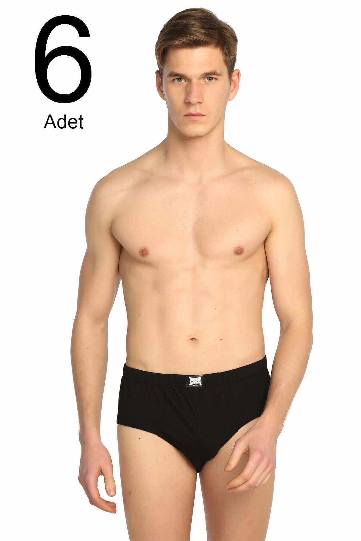 Tutku Erkek Siyah 6'lı Paket Pamuk Slip